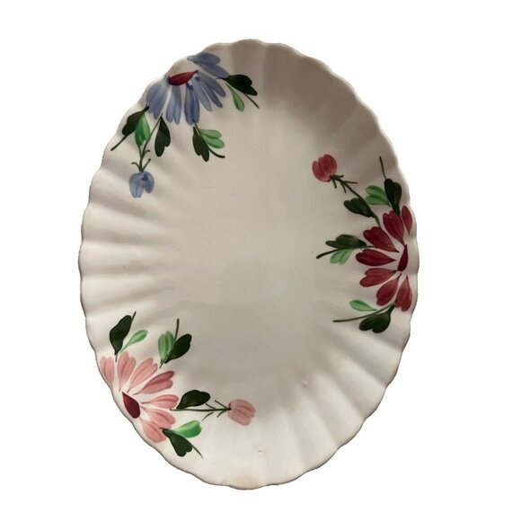 Vintage Handpainted Blue Ridge Southern Pottery Platter 13" x 10"W No Stamp - Picture 2 of 8